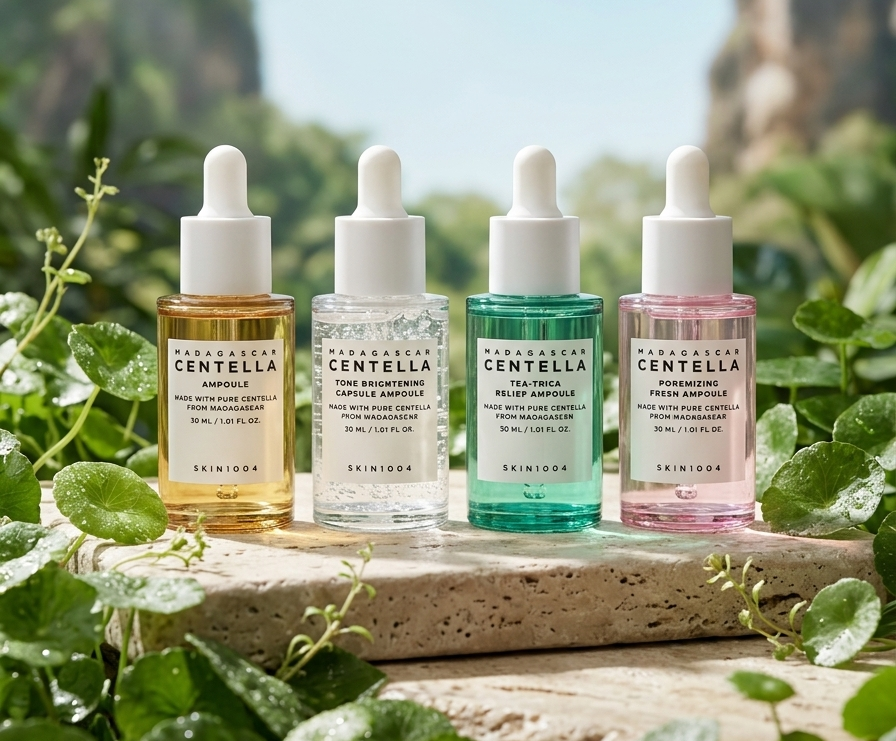 SKIN1004 Madagascar Centella Ampoule Kit Gift Box 4x30 ml – Ampoule Set for Various Skin Concerns