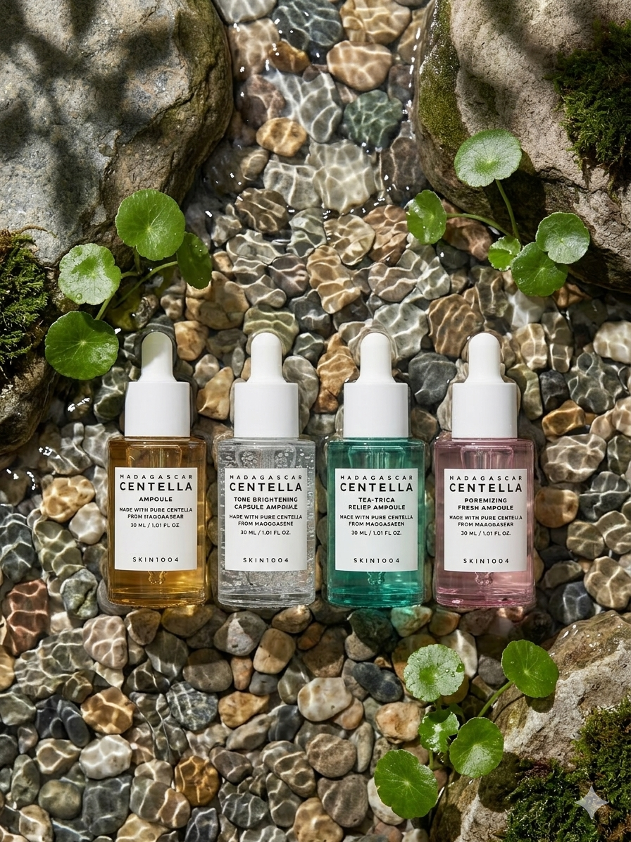 SKIN1004 Madagascar Centella Ampoule Kit Gift Box 4x30 ml – Ampoule Set for Various Skin Concerns